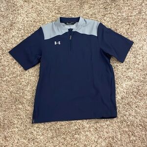 Under Armour Navy Blue Gray Quarter Zip Top Size Small Men’s